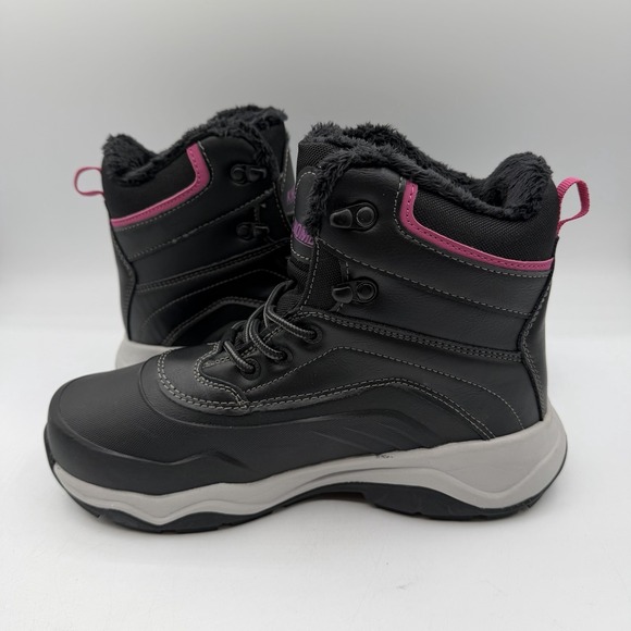 Khombu Riley Boots Womens Sz 7 M Black Lace Up Ankle Lined Insulated 1726924 - Picture 2 of 8